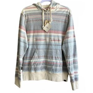 Faherty Mens Medium Byron Bay Hoodie Pullover Striped Sierra Paradise NWT